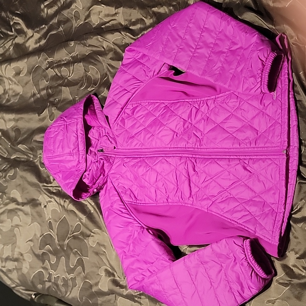 Eddie Bauer magenta quilted jacket
